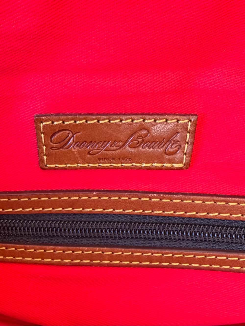 Dooney & Bourke Large Pebble Grain Leather Satchel Weekender Coral Orange Tan - Picture 14 of 15